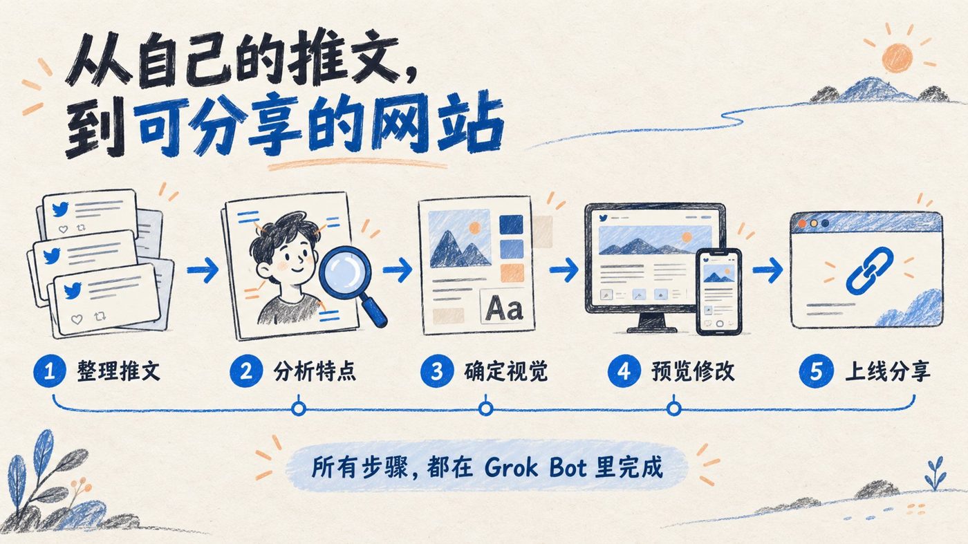 把自己的推文做成個人畫像網站, 用 Grok Bot 從分析特點到上線分享保姆級課程